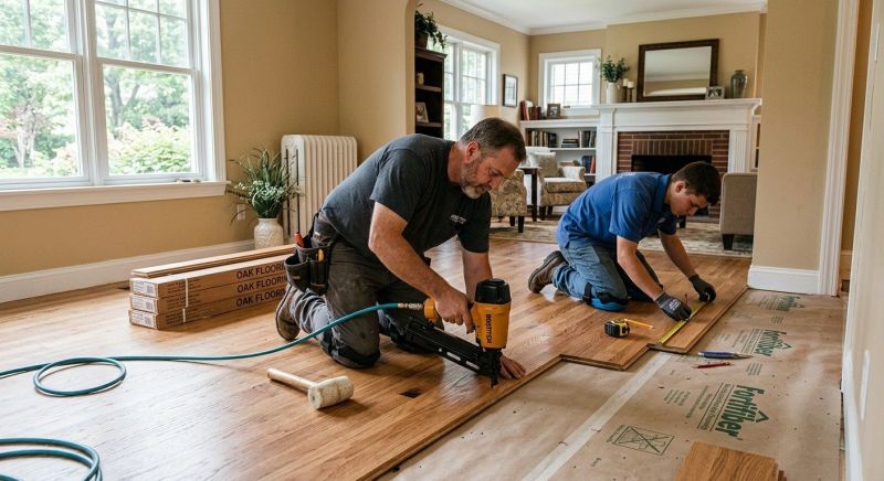 Dark Wood Floor Installation in San Antonio, TX