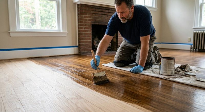 Walnut Floor Staining in Overland Park, KS